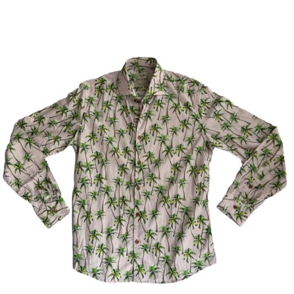 Palm Tree Cotton Button Down Top